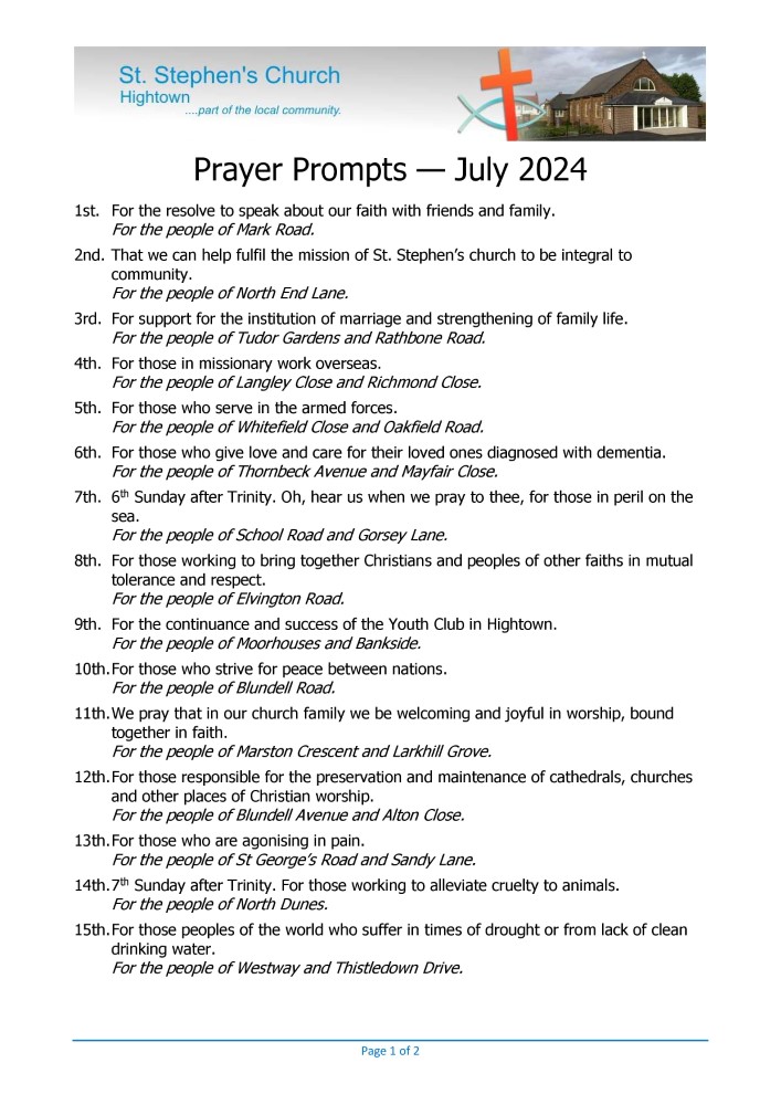 Prayer Prompts